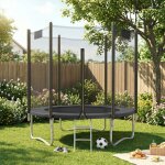 Trampoline avec filet de s�curit� diam�tre 183 cm cadre en acier �chelle noir
