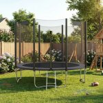 Trampoline avec filet de s�curit� diam�tre 305 cm cadre en acier �chelle noir