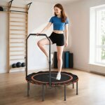 Trampoline de fitness avec barre de maintien r�glable trampoline sportif pour une utilisation int�rieure ...