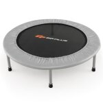 Trampoline de fitness enfant pliable �955cm costway - charge max 150kg - 32 ressorts avec boucle - housse ...