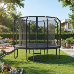 Trampoline de jardin 305 cm avec coussin de s�curit� filet de protection �chelle pour enfants noir