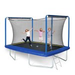 Trampoline rectangulaire 244 x 366 cm (8x12 ft) - grand espace de saut jardin avec filet de s�curit� ...