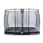 Trampoline rectangulaire - exit toys - elegant ground - 214x366 cm - filet de s�curit� - noir