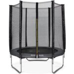 Trampoline rond  180cm gris avec son filet de protection - cassiope - trampoline de jardin 2m qualit ...