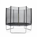 Trampoline rond  305cm gris avec son filet de protection - mars - trampoline de jardin 3m 300 cm qualit ...