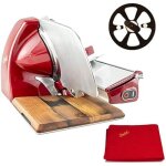 Trancheuse - berkel - home line 200 plus - lame 195 cm - rouge - planche en bois Trancheuse - berkel - home line 200 plus - lame 195 cm - rouge - planche en bois