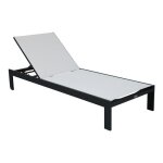 Transat bain de soleil - axi - elio - anthracite / cr�me - dossier r�glable - aluminium