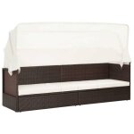 Transat chaise longue bain de soleil lit de jardin terrasse meuble dext�rieur avec auvent r�sine