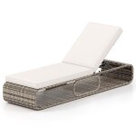 Transat jardin en rotin pe avec coussin sans fluor bain de soleil avec dossier r�glable 7 positions & ...
