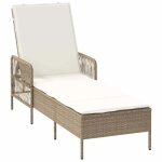 Transat / lit - canap� dext�rieur - clarence� - bain de soleil simple - beige et blanc cr�me 55 x 200 ...