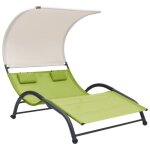 Transat - meuble de jardin - chaise longue double - acier - textil�ne - auvent uv