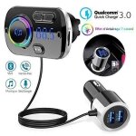 Transmetteur fm bluetooth 5. 0 adaptateur radio sans fil kit de voiture mains libres qc3. 0 et 5v - 2. ...