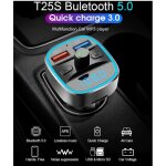 Transmetteur fm bluetooth - non spcifi - adaptateur radio - 2 usb ports 5v - mains libres - noir