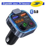Transmetteur fm voiture allume cigare bluetooth 5. 3 - sundas - �metteur radio chargeur rapide pd 20w ...
