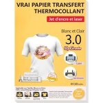 Transourdream 60 feuilles a4 papier transfert pour textile blanc ou clair 3. 0 + 6 papiers sulfuris�s ...