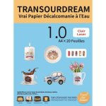Transourdream a4x20 feuilles papier dcalcomanie transparent pour mug bougie bois verre)impression laser ...