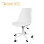 Trayante chaise de bureau lot dune chaise de bureau tulipe pp � roulettes blanc