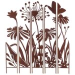 Treillis brise vue en 5 parties fleurs l : 1375 x 15 x 170 cm