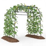 Treillis de jardin en m�tal 230 cm costway pour plantes grimpantes rev�tu pe filet en nylon d�coration ...