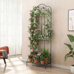 Treillis jardin m�tal avec �tag�re pliable - relax4life - dispositif anti - basculement - support pour ...