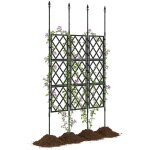 Treillis de jardin - outsunny - support pour plantes grimpantes - structure pliable - m�tal - 85x197cm ...