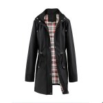 Trench coat femme � capuche amovible veste imperm�able longue coupe - vent zipp� mi saison couleur unie ...