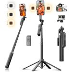 Tr�pied smartphone avec lumi�re led - sightmark - funxee selfie stick - 180 cm - t�l�commande sans fil ...