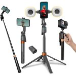 Tr�pied de suivi automatique du visage 180cm perche magn�tique pour selfie avec lumi�re led / commande ...