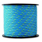 Tresse - polyester et polyamide - r�sistance 200 kg - � 3 mm x 25 m - bleu et jaune