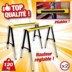Trteaux pliables et  hauteur rglable - lot de 2