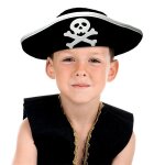 Tricorne - chapeau capitaine enfant - pirate - noir - extrieur