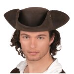 Tricorne pirate - boland - faux cuir - marron et noir - adulte Tricorne pirate - boland - faux cuir - marron et noir - adulte