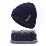Tricots hiver bonnet charpe ensemble bonnet echarpe htricot chaud cache - cou pour homme femme - bleu ...