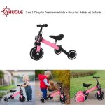 Tricycle draisienne vélo huole 2 en 1 pour enfant de 18 mois à 4 ans - rose Tricycle draisienne vélo huole 2 en 1 pour enfant de 18 mois à 4 ans - rose