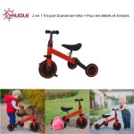 Tricycle draisienne v�lo huole 2 en 1 pour enfant de 18 mois � 4 ans rouge