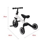 Tricycle enfant 2 en 1 - errolves - blanc - 15 kg - 3 roues - p�dales pliables