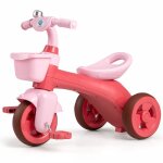 Tricycle pour enfants de 3 � 5 ans costway direction limit�e paniers avant et arri�re sonnette v�lo d�quilibre ...