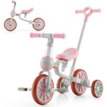 Dreamade 5 en 1 tricycle enfant avec putter pdale et roue arrire amovible sige et poigne rglables ...