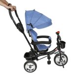 Tricycle enfant volutifcanne tlescopique amovible pare - soleil pliable bleu 7546106cm