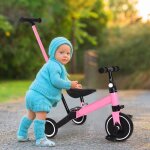 Tricycle pour enfant - goldcmn - 3 en 1 - rose - poussoir et p�dales amovibles