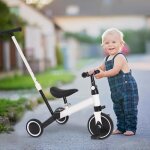 Tricycle pour enfant pliable � p�dales - blanc - � partir de 18 mois - 15 kg max - garantie 2 ans