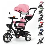 Tricycle evolutif b�b� avec si�ge pivotant � 360� - poussette b�b� 1 - 6 ans ou 25 kg capote extensible ...