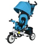 Tricycle �volutif pour enfant - 6 - en - 1 polyvalent - bleu clair - harnais de s�curit� � 5 points - ...