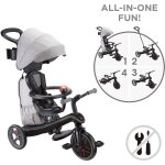 Tricycle �volutif - globber - 4 - en - 1 deluxe - 10 mois � 5 ans - gris clair / noir