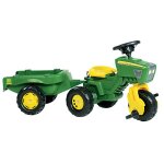 Tricycle  pdales avec remorque rollytrac john deere - rolly toys - vert - a partir de 3 ans
