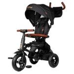 Tricycle poussette pour b�b� - pl ociotrends - new rito star deluxe - noir - 32x42x58 cm - harnais rembourr� ...
