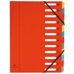 Trieur - exacompta - fen�tre d�coup�es - 12 compartiments - �lastique - 4 coloris assortis