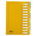 Trieur - extendos - 12 compartiments - couverture jaune brillante - �lastiques aux angles - fen�tre