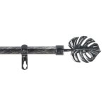 Tringle extensible en kit complet (120  210 cm) tropi - noir