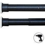 Tringle extensible sans perçage 360 - 410cm en acier composé couleur noir pour rideau - vêtement - rideau ... Tringle extensible sans perçage 360 - 410cm en acier composé couleur noir pour rideau - vêtement - rideau ...